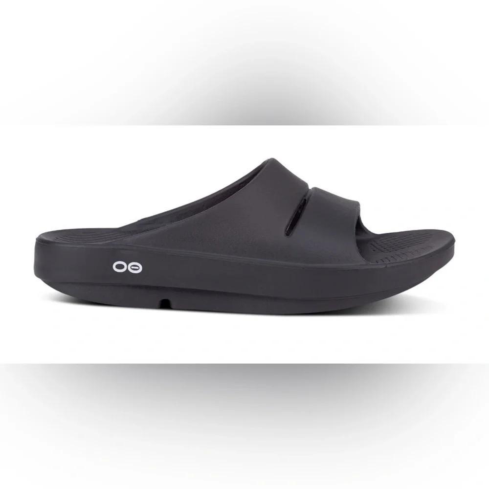 Oofos Men’s Ooahh Slide Sandal - Black Unisex Slide Women’s Sz 10/ Men’s 8